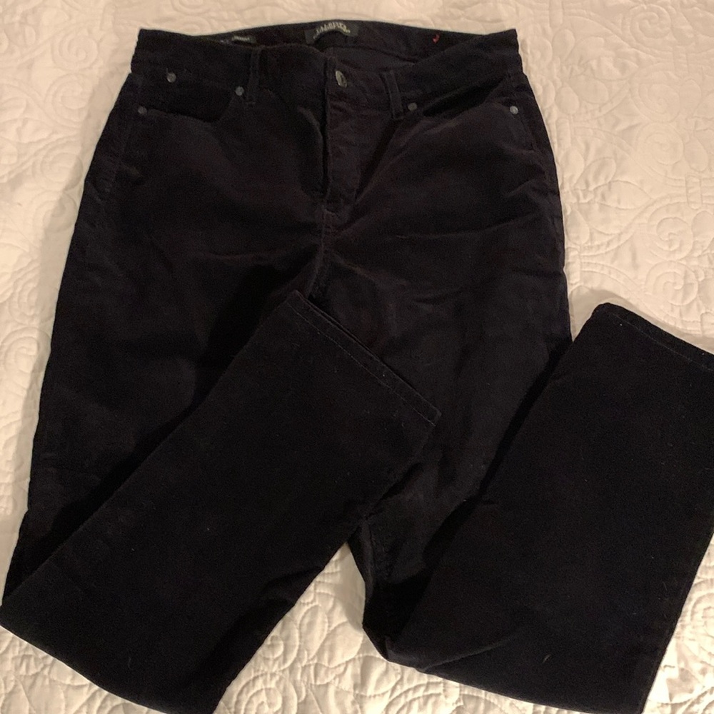 Talbots thin wale black straight leg corduroy jeans size 8P NWOT